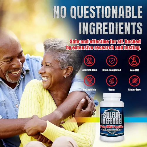 Miniatura 5 de Sulfur Defense Opti-MSM Cápsulas de polvo MSM puro 99.9%, fabricadas en Estados Unidos, metilsulfonilmetano orgánico, sin OMG, sin gluten, refuerzo