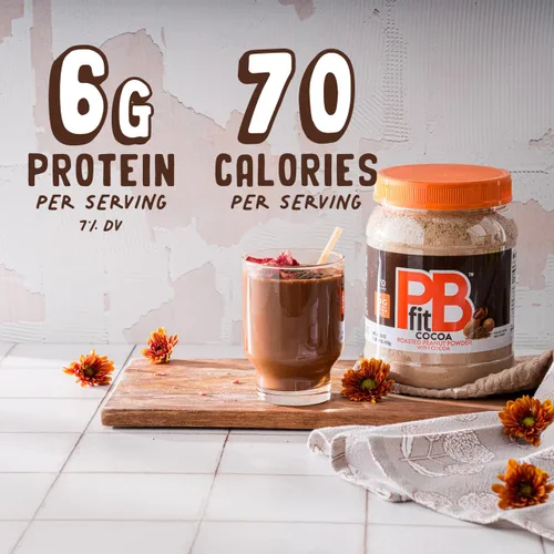 Miniatura 2 de PBfit 30 onzas de mantequilla de maní en polvo sabor a chocolate, mantequilla de maní en polvo de cacao hecha de cacahuetes tostados reales y cacao