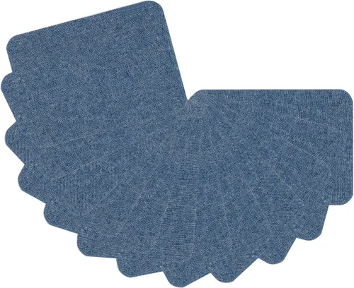 Miniatura 11 de 12 piezas de parches termoadhesivos de tela de alta calidad, pegamento fuerte, kit de decoración de reparación 100% algodón, tamaño 3 x 4-1/4