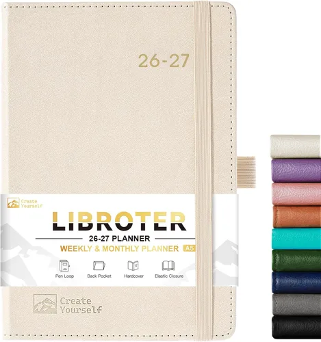 Miniatura 13 de Agenda 2026 - Planificador 2026, Planificador Semanal y Mensual 2026, Ene.2026 - Dic.2026, 5.7'' x 8.4'', Papel Grueso, Cubierta de Cuero
