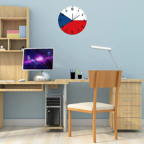 Miniatura 877 de Cheyan Reloj de pared con bandera de Canadá de 12 pulgadas, silencioso, sin tictac, de PVC, funciona con pilas, reloj redondo decorativo, regalo