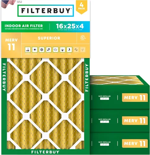 Miniatura 36 de Filterbuy Filtro de aire 18 x 20 x 1 pulgadas MERV 11 Defensa Superior contra Mascotas y Alergias (paquete de 4), Filtros de Reemplazo