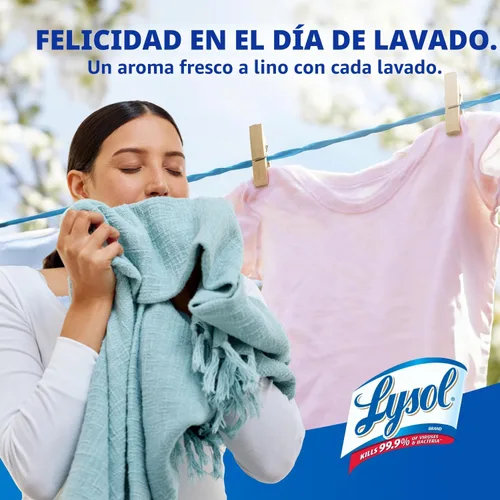 Miniatura 6 de Lysol Líquido desinfectante para la ropa, aditivo detergente para ropa y ropa de cama, elimina las bacterias que causan el olor, lino vigorizante