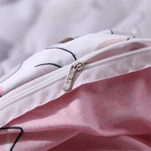 Miniatura 7 de Omelas - Juego de funda de edredón gris para niñas, tamaño Queen, Matrimonial, con encantadores gatos que juegan con geometría rosa, funda
