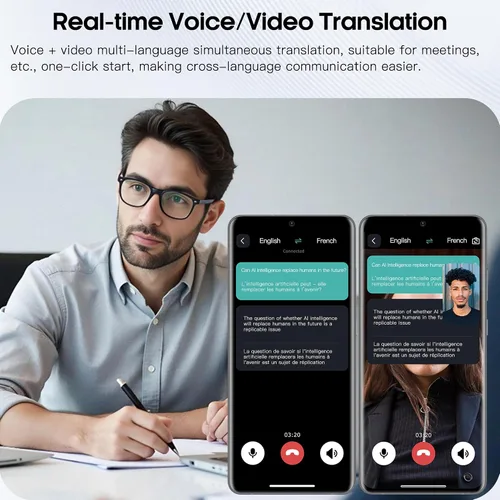 Miniatura 2 de Lentes inteligentes de traducción AI para hombres y mujeres, gafas de sol Bluetooth 6.0, protección UV, asistente de voz, audio de oído abierto