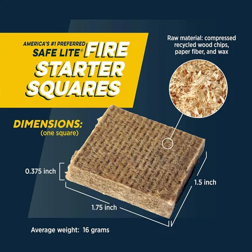 Miniatura 3 de Rutland Safe Lite - Cuadrados de iniciación de fuego, arrancadores de carbón pesado para chimenea, parrilla, barbacoa y fogatas, accesorios