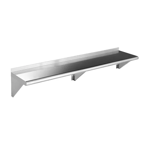 Miniatura 20 de ROCKPOINT Estante de acero inoxidable de 12 x 24 pulgadas, 250 libras, estantes comerciales de metal NSF para montaje en pared, estantería flotante