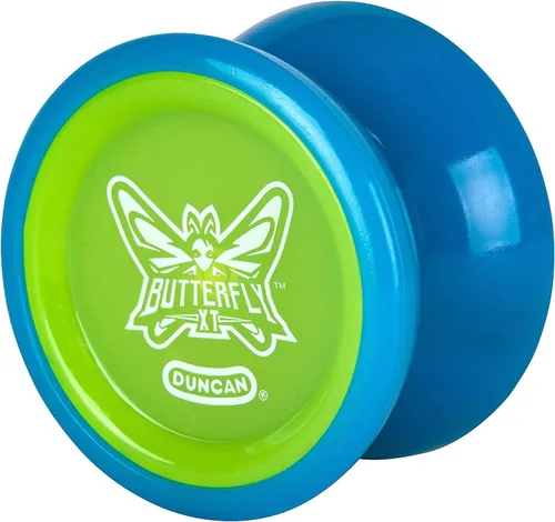 Miniatura 2 de Duncan Toys Butterfly XT - Yoyó con cuerda, eje de rodamiento de bolas y cuerpo de plástico, yoyó para trucos de cuerda, azul con tapa verde Azul