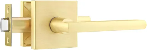 Miniatura 29 de Leydebong Paquete de 3 pomos de entrada dorados con llave igual, manija de puerta de entrada resistente, estilo contemporáneo, herrajes modernos