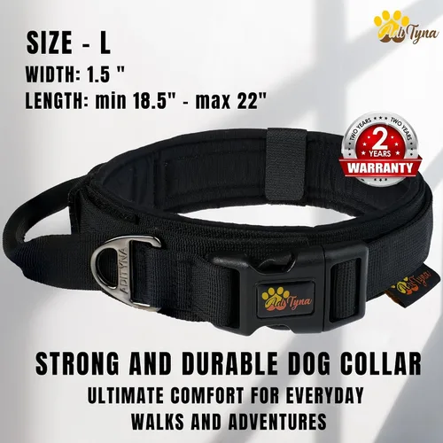 Miniatura 2 de Collar de perro táctico militar K9 – Ajustable con asa – Para entrenamiento y servicio, para pastor alemán