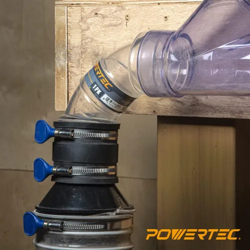 Miniatura 4 de POWERTEC 70337-P2 - Manguito flexible de control de polvo de 2-1/2 pulgadas con abrazaderas de manguera de llave ajustable, conector de manguera