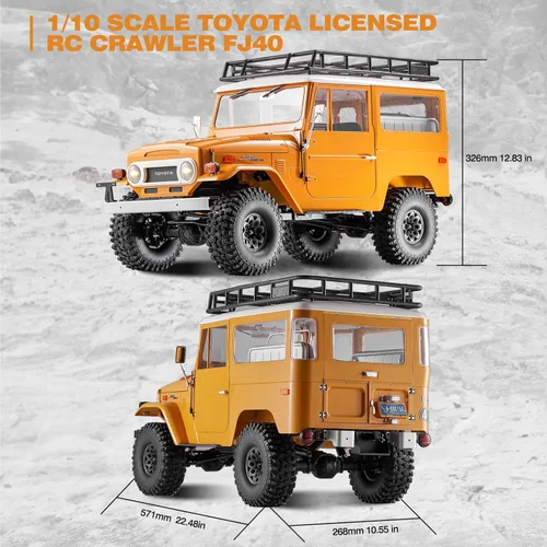 Miniatura 2 de BEEZRC FMS 1/10 RC Crawler FJ40 Toyota con licencia 4WD 2.4G Modelo Car Hobby 4x4 Rock Crawler Offroad Truck Auto de control remoto con transmisor