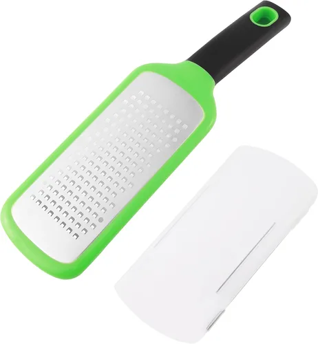 Rallador de queso de mano, pelador de cítricos de limón de acero inoxidable, rebanador plano de mano para queso, limón, chocolate y especias/agujero