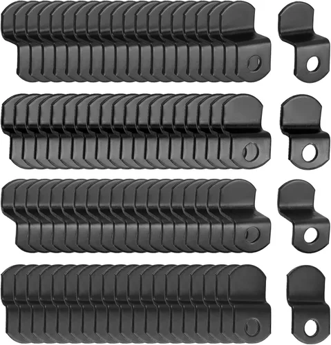 Miniatura 6 de 40 Clips de Lona Desplazados con Tornillos Clips de Metal Negro para Marco de Fotos Abrazaderas de Espejo Clips de Espejo Desplazados de Servicio