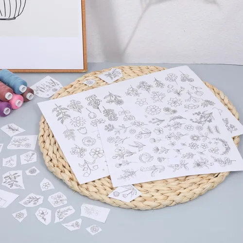 Miniatura 4 de 122 patrones de bordado, solubles en agua, papel de bordado de puntada, estabilizadores de bordado, patrones de desgarro, estabilizador soluble