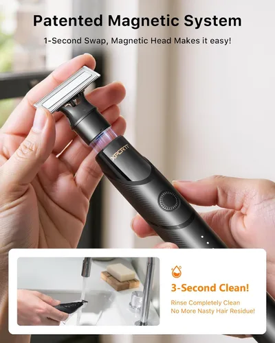 Miniatura 6 de [2026 - Recortadora de pelo para barba y cuerpo mejorada para hombres [todo en uno] Carga rápida USB-C, afeitadora eléctrica sin dolor para ingle