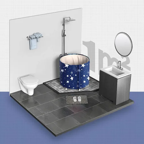Miniatura 7 de BDL Bañera Portátil, Bañera de Remojo Japonesa Plegable para Adultos, Bañeras Independientes de Agua Fría y Caliente BDL con Espuma Térmica, Bañera