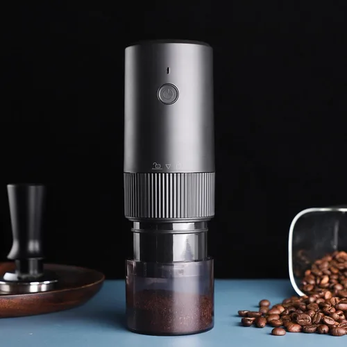 Miniatura 8 de Molinillo de café eléctrico, rebaba cónica automática con ajustes ajustables precisos (negro)