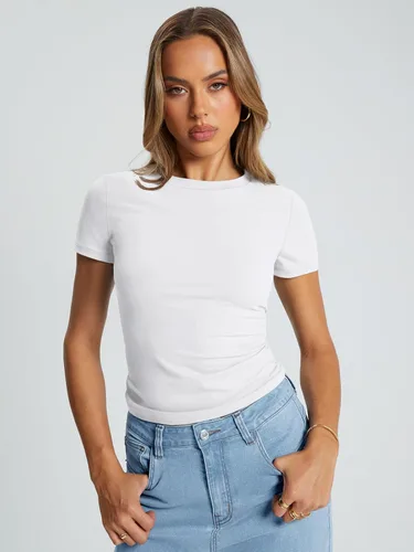 Miniatura 2 de Trendy Queen - Camisetas básicas para mujer, camisetas de verano, manga corta, ajustadas, linda ropa de entrenamiento para gimnasio