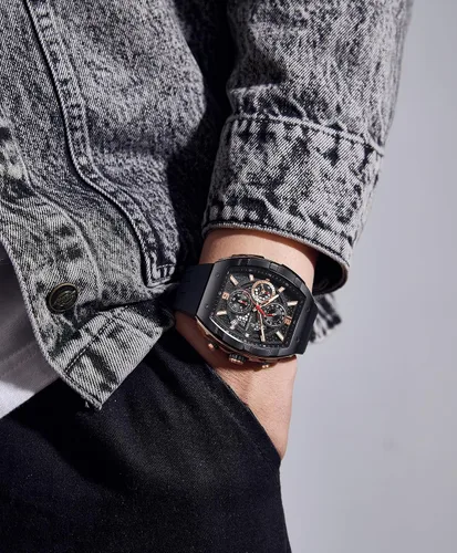 Miniatura 2 de Paras Crown Watches for Men Luxury Fashion Analog 50M Waterproof Sports Watch with Tonneau Dial Luminous Quartz Business Wrist Watch