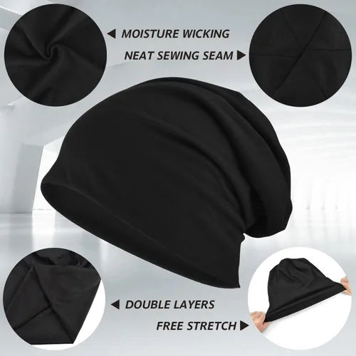 Miniatura 2 de EINSKEY Gorro ligero holgado para hombres y mujeres, gorro de algodón fino de gran tamaño, gorro de quimioterapia, gorro para dormir nocturno