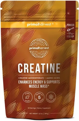 Primal Harvest Suplemento en polvo de creatina para hombres y mujeres, fitness, entrenamientos y crecimiento muscular, para ayudar a promover la