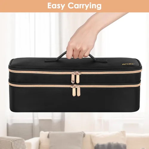 Miniatura 6 de APOKE Estuche de viaje de doble capa compatible con el secador de pelo y cepillo de aire caliente One Step de Revlon Original 1.0 y Plus 2.0, bolsa