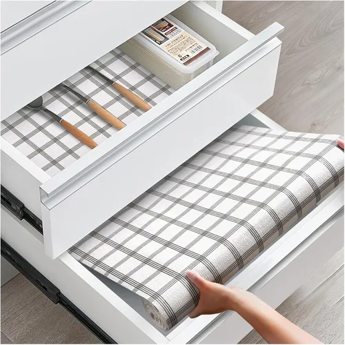 Miniatura 19 de Forro antideslizante para cajones y estantes, no adhesivos, grueso, agarre fuerte, impermeable, lavable, protege los estantes del aparador, armarios