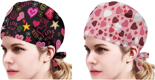 Miniatura 14 de Babrukda Paquete de 2 gorras con banda para el sudor ajustable con lazo en la espalda, gorro divertido