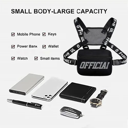 Miniatura 4 de Armiya Bolsa de pecho para hombre, mochila para correr, chaleco ligero, soporte para teléfono para entrenamiento, correr, senderismo