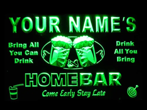 Miniatura 15 de Letrero luminoso Custom Home Bar Beer de neón; personalizado con nombre Blanco