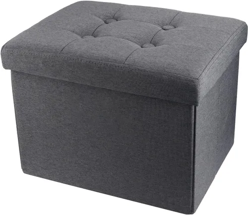 ALASDO Reposapiés otomano de almacenamiento, otomano pequeño con almacenamiento, otomano plegable, reposapiés, banco para sala de estar, 17 x 13 x