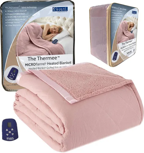 Miniatura 13 de Juego de sábanas Thermee Micro Flannel Shavel Home Products, azul, queen, Blush, Completo