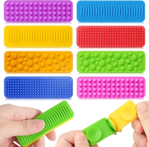 Juguetes sensoriales para niños y adultos: paquete de 8 juguetes de succión texturizados para niños con autismo, calmantes - pegatinas sensoriales
