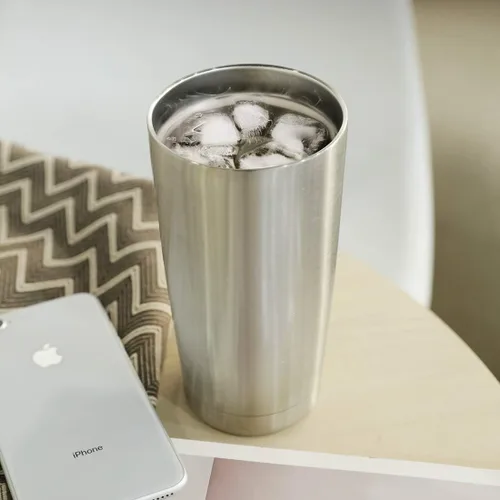 Miniatura 6 de DOMICARE - Vaso de acero inoxidable de 20 onzas con tapa, de pared doble aislada al vacío, taza de viaje, taza de café con recubrimiento en polvo