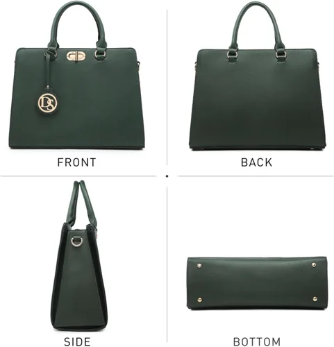 Miniatura 3 de Dasein Bolsos de mano para mujer, bolsos de mano con asa superior, bolsos de trabajo, bolsos de hombro con embrague a juego, juego de 2 piezas