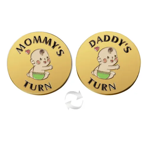 Miniatura 11 de Regalos divertidos para papá y mamá, moneda divertida para tomar decisiones, nuevo regalo de bebé para padres, mamá, papá, embarazo, mujeres