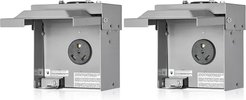 Miniatura 8 de SURAIELEC Caja de Salida para RV de 50 Amperios, Salida Eléctrica para RV Cerrada con Cerradura, NEMA 14-50R 125V/250V, Caja de Alimentación