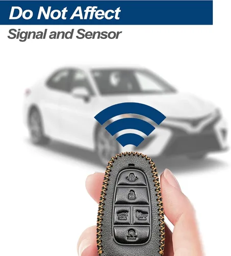 Miniatura 6 de Funda protectora de piel auténtica para Hyundai Palisade Tucson, Santa Cruz, Santa Fe, Sonata Ioniq, funda protectora de entrada sin llave