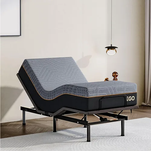 Dyonery Base de cama ajustable Twin XL con control remoto inalámbrico + Colchón de espuma viscoelástica con gel Twin XL de 12 pulgadas cama en una