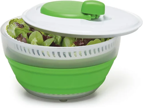 Miniatura 6 de Progressive International Prepworks - Escurridor y colador plegable de 4 cuartos de galón para preparar ensaladas y lavar alimentos, color gris