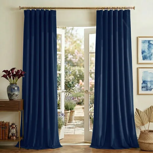 Miniatura 28 de NICETOWN Cortinas de terciopelo blanco marfil de 10 pies de largo para techos altos, cortinas extralargas con aislamiento térmico para ventanas
