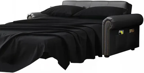 Miniatura 9 de Kingnex Sábanas de sofá cama individual para sofá cama extraíble de 36 x 72 pulgadas, microfibra suave de doble cepillado 1800, 3 piezas incluyen 1