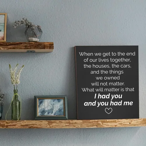 Miniatura 5 de Letrero romántico de madera para parejas, con frase de amor, frase de amor, aniversario para marido o esposa