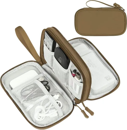 Miniatura 71 de FYY Organizador electrónico, organizador de cables de viaje, bolsa de transporte para accesorios electrónicos, portátil, impermeable, doble capa