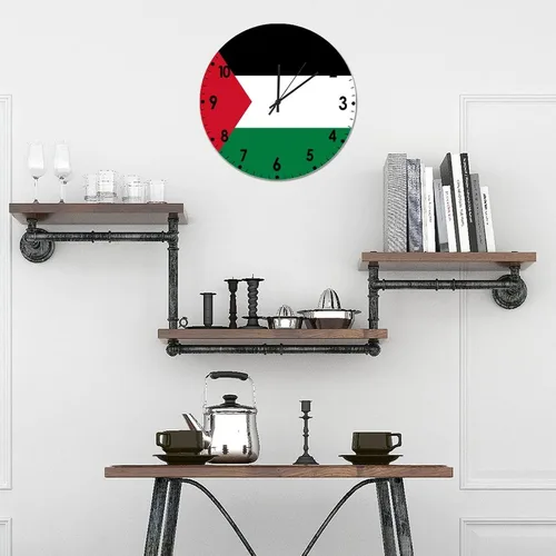 Miniatura 242 de Cheyan Reloj de pared con bandera de Canadá de 12 pulgadas, silencioso, sin tictac, de PVC, funciona con pilas, reloj redondo decorativo, regalo