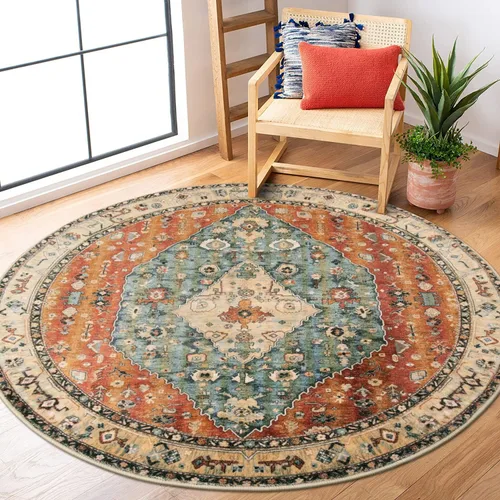 Miniatura 95 de Lahome Alfombra tribal bohemia de 2 x 3 pies, alfombra verde pequeña para entrada, suave, antideslizante, lavable, alfombra de baño bohemia de pelo