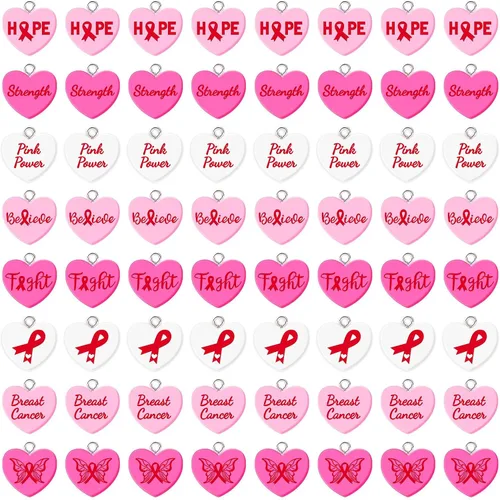Miniatura 19 de Augshy 64 dijes para el día de la madre, cuentas de resina con forma de corazón, adorno de amor para mamá, colgante para manualidades, pulseras