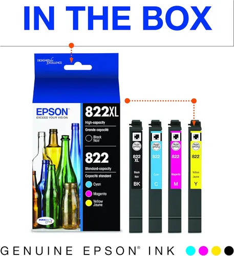 Miniatura 7 de Epson Workforce Pro WF-3820 - Impresora inalámbrica de inyección de tinta a color y T822 DURABrite Ultra Ink cartucho negro de alta capacidad y T822