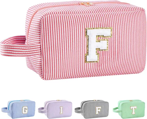 Miniatura 108 de Regalos personalizados para mujeres, bolsa de maquillaje con inicial, bolsa de maquillaje de viaje, bolsa de cosméticos, bolsa de artículos